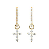 Tiny Prong Set Diamond Cross Charm