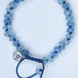 Aquamarine Faceted Rondelles Adjustable Bracelet