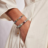 18K Gold Plated Stone Wrap Bracelet