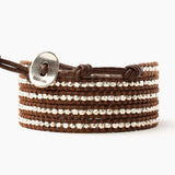 Brown and Silver Leather Wrap