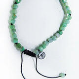Chrysoprase Faceted Cube Adjustable Bracelet