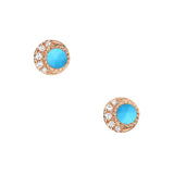 Petite Moon Phase Turquoise Post Earrings