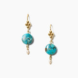 Stone and Pearl Drop Earrings