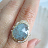 Aquamarine Hidden Cove Ring (OOAK)