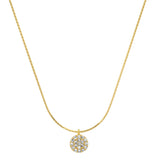 Gold Vermeil chain necklace with CZ pave disc
