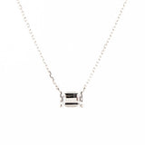 White Topaz 6x4mm Emerald Cut Necklace