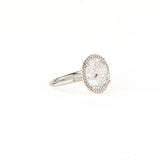 White Topaz 12mm Diamond Bezel Round Ring