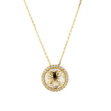 White Topaz Small Round Faceted Diamond Necklace (0.12tcw)