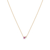 Prong Diamond & Pink Sapphire Necklace