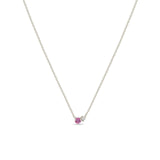 Prong Diamond & Pink Sapphire Necklace
