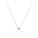 Prong Diamond & Pink Sapphire Necklace