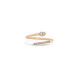 Marquise & Pave Diamond Bypass Ring