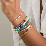 14k Diamond Rainbow Opal Beaded Bracelet