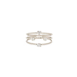 14k Diamond Triple Open Band Ring