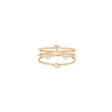 14k Diamond Triple Open Band Ring