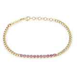 14k Pink Sapphire Tennis Bracelet with Small Curb Chain {Trunk Show}