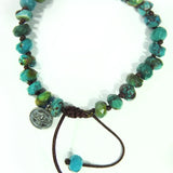 Small Arizona Turquoise Faceted Adjustable Bracelet