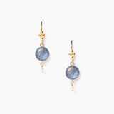Stone and Pearl Drop Earrings