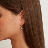 Stone and Pearl Drop Earrings