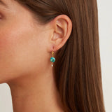 Stone and Pearl Drop Earrings