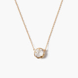 Prong Set Crystal Necklace with Moon Bezel (DISC)