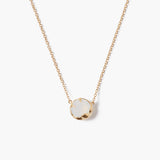 Prong Set Crystal Necklace with Moon Bezel (DISC)