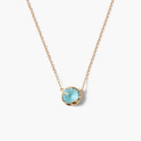 Prong Set Crystal Necklace with Moon Bezel (DISC)