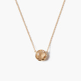 Prong Set Crystal Necklace with Moon Bezel (DISC)