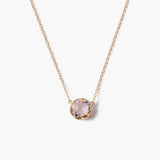 Prong Set Crystal Necklace with Moon Bezel (DISC)