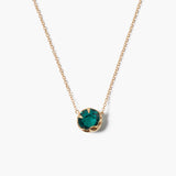 Prong Set Crystal Necklace with Moon Bezel (DISC)