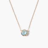 Prong Set Crystal Necklace with Moon Bezel (DISC)