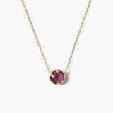 Prong Set Crystal Necklace with Moon Bezel (DISC)