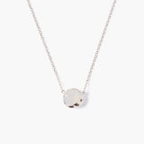 Prong Set Crystal Necklace with Moon Bezel (DISC)