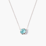 Prong Set Crystal Necklace with Moon Bezel (DISC)