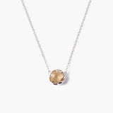 Prong Set Crystal Necklace with Moon Bezel (DISC)