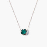 Prong Set Crystal Necklace with Moon Bezel (DISC)