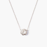 Prong Set Crystal Necklace with Moon Bezel (DISC)