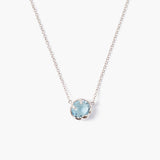 Prong Set Crystal Necklace with Moon Bezel (DISC)