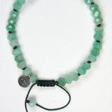 Emerald Faceted Adjustable Bracelet