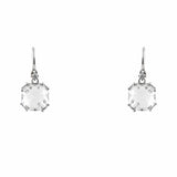 White Topaz Cushion Cut Faceted Earrings