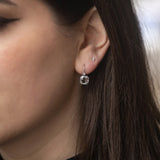 White Topaz Cushion Cut Faceted Earrings
