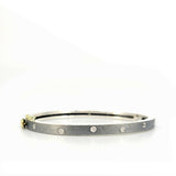 Carol 4mm Eternity Diamond Bangle - Sterling Silver