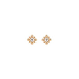 Bead & Diamond Starburst Earrings