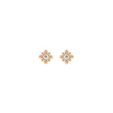 Bead & Diamond Starburst Earrings