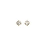 Bead & Diamond Starburst Earrings