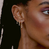 5 Linked Graduated Prong Diamond Drop Earrings