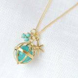 Trillium Gemstone Charm - Turquoise