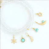 Trillium Gemstone Charm - Turquoise