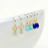 Turquoise Teardrop Gemstone Drop Earrings