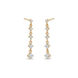 5 Linked Graduated Prong Diamond Drop Earrings